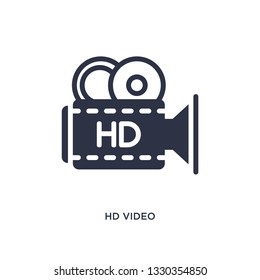 hd video icon. Simple element illustration from cinema concept. hd video editable symbol design on white background. Can be use for web and mobile.