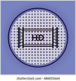 HD video icon, vector