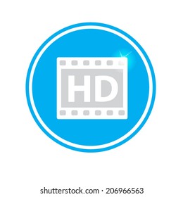 HD video icon, vector illustration