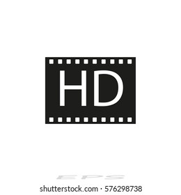 HD video icon, vector illustration