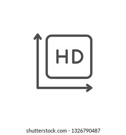 HD video line icon