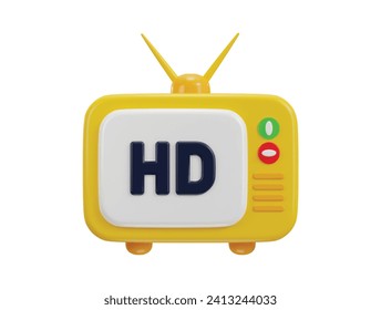 Vídeo HD sobre el icono retro de la televisión inteligente 3d procesado