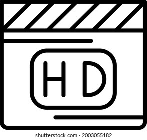 Diseño de icono de contorno de vídeo HD
