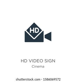 Hd video sign icon vector. Trendy flat hd video sign icon from cinema collection isolated on white background. Vector illustration can be used for web and mobile graphic design, logo, eps10