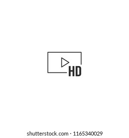 HD video vector icon