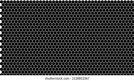 Fondo de papel tapiz Hd, textura de patrón hexágono en blanco y negro, 4k HD