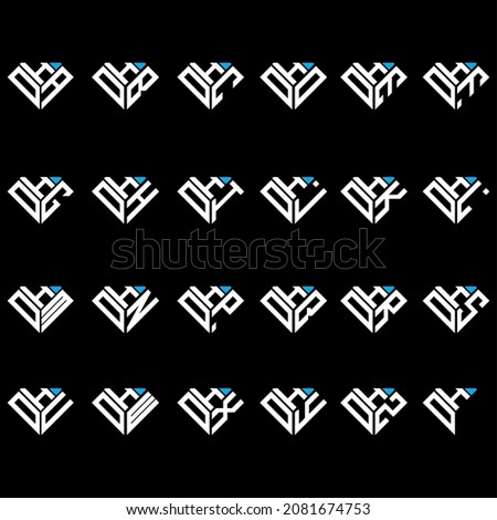 HDA to HDZ letter logo creative design, Multiple triple letter logo design