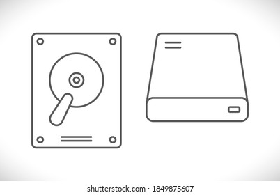 icono de esquema de disco duro del equipo hdd