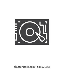 HDD, Hard disk drive icon vector, filled flat sign, solid pictogram isolated on white. Symbol, logo illustration. Pixel perfect