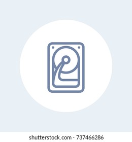 HDD, hard disk drive line icon