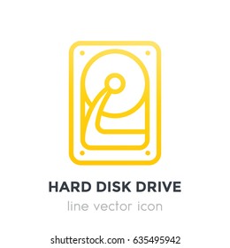 HDD, hard drive line icon