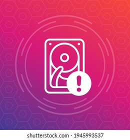 HDD, hard drive notification icon for web