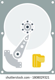 HDD Icon. Flat Color Design. Vector Illustration.