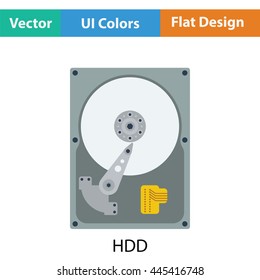 HDD icon. Flat color design. Vector illustration.