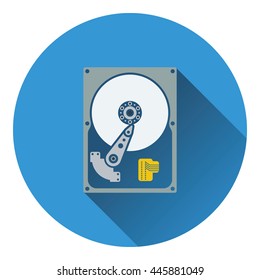 HDD icon. Flat color design. Vector illustration.