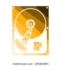 HDD Icon. Flat Color Ladder Design. Vector Illustration.