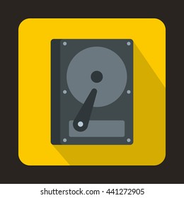 HDD icon in flat style on a yellow background