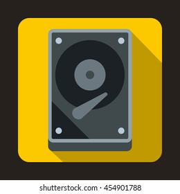 HDD icon in flat style on a yellow background