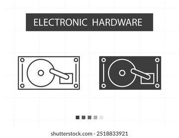 HDD, ícone de hdd, unidade de disco rígido, ícones de hardware eletrônico