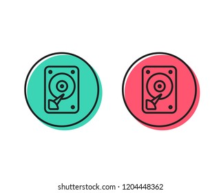HDD icon. Hard disk storage sign. Hard drive memory symbol. Positive and negative circle buttons concept. Good or bad symbols. HDD Vector