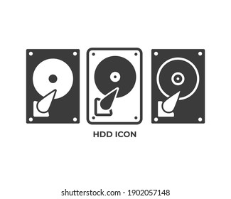 HDD icon. hard drive icon isolated on white background. Vector illustration.