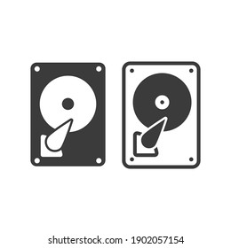 HDD icon. hard drive icon isolated on white background. Vector illustration.