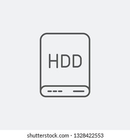 HDD icon isolated on background. Hard disk drive symbol modern, simple, vector, icon for website design, mobile app, ui. Vector Illustration