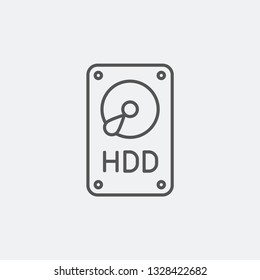 HDD icon isolated on background. Hard disk drive symbol modern, simple, vector, icon for website design, mobile app, ui. Vector Illustration