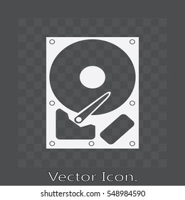 HDD Icon isolated sign symbol and flat style for app, web and digital design. Vector illustration.