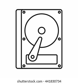 HDD icon in outline style isolated on white background