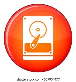 HDD icon in red circle isolated on white background vector illustration