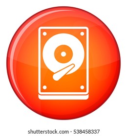 HDD icon in red circle isolated on white background vector illustration