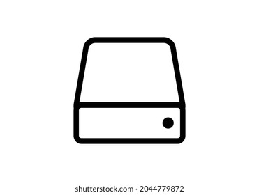 HDD icon. Simple flat logo of hard drive disk isolated on white background. Vector illustration.