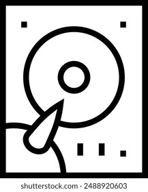 hdd icon. Thin linear style design isolated on white background