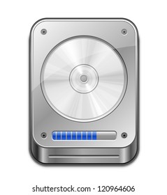 HDD Icon. Vector illustration of Hard Disk Drive