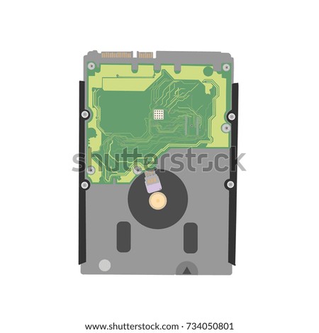 HDD inside, flat design