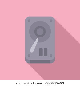 Hdd laptop repair icon flat vector. Broken data system. Screen repair