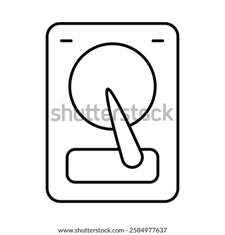 HDD Line Icon. Device, Technology, Smart Device, AI Line Editable Stroke Icons