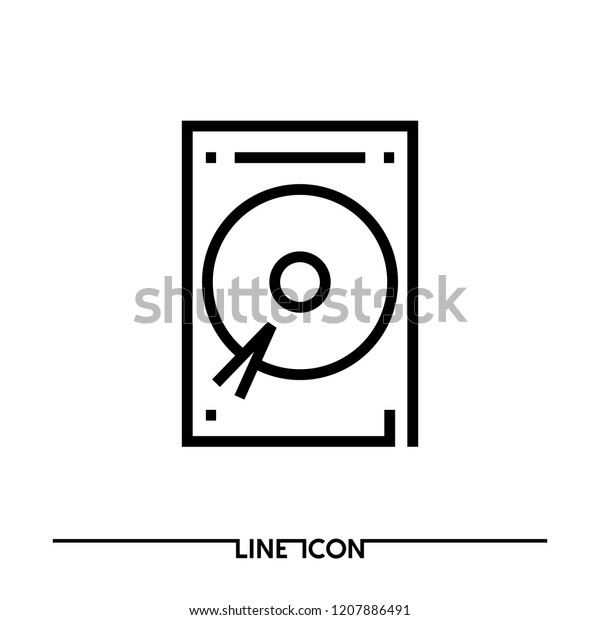 HDD line icon for your website or mobile\
app; Hard disk Drive icon vector EPS 8\
