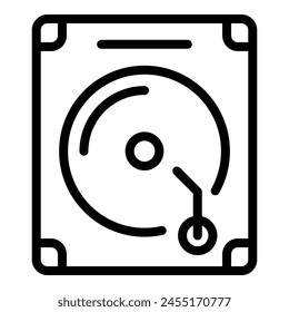 Hdd memory icon outline vector. Gb storage. Data memory