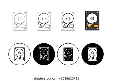 HDD memory. Line icon. Technology.