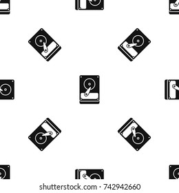 HDD pattern repeat seamless in black color for any design. Vector geometric illustration