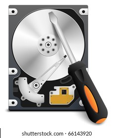 HDD repair icon, vector