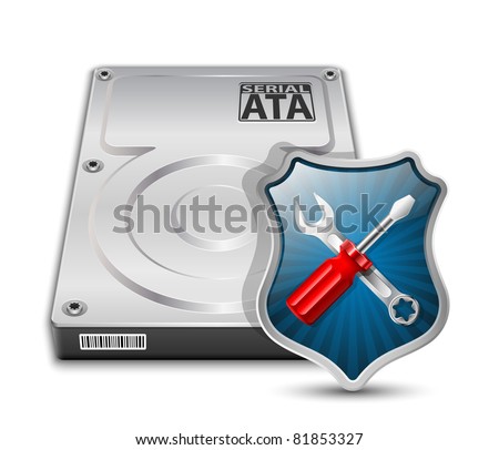 HDD Repair Icon. Vector Illustration