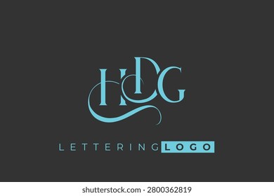 HDG Elegant Monogram Logo Design With Decorative Lettering. Elegant Monogram Logo Design with Decorative Elements and Typography