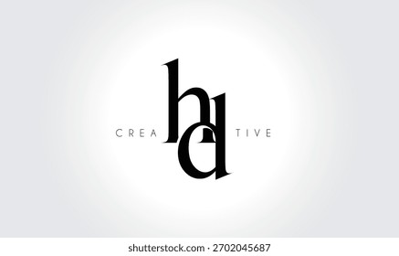 HDhd Elegant Serif Monogram Logo - Luxuriöses typografisches Kleinbuchstaben-Zeichen für modernes Branding