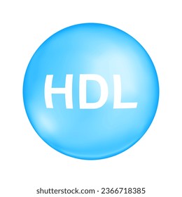 HDL cholesterol type. Good cholesterin. High density lipoprotein icon isolated on white background. Medical infographic element. Vector illustration.