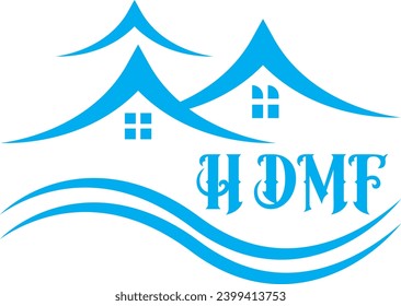 LOGOTIPO DE LA CARTA DE LOGOTIPO DE ARCHIVO DE VECTOR DE LOGOTIPO INMOBILIARIO DE HDMF PARA CONSTRUCCIÓN
