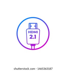 HDMI 2.1 Icon, Vector Sign