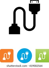 HDMI cable with female connector on one end icon